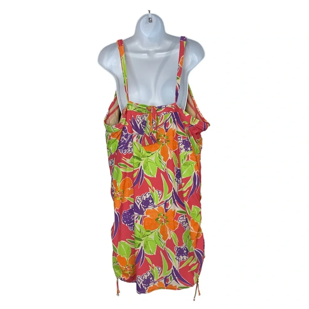LANE BRYANT Neon Floral Swim Dress Sz 28